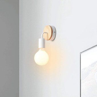 2PCS Apliques luz de Pared Loft LED Metal Hierro Forjado Blanco 