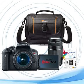 Canon Eos T6i Kit 18-55+75-300+bolso+memoria De 16gb