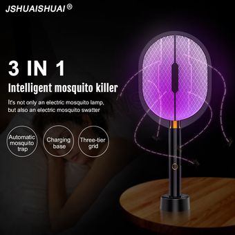 Lámpara LED antimosquitos 3 en 1 matamoscas eléctrico de 3000 volti 