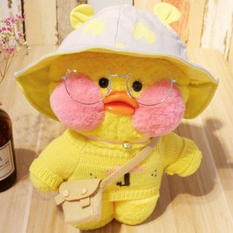 30CM Pink LaLafanfan Kawaii Cafe Mimi Yellow Duck Plush Toy Cute Stuffed Doll S 