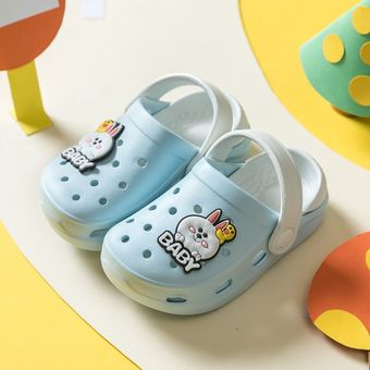 Zapatos de EVA con agujeros para niños y niñas zapatillas antideslizantes de dibujos animados de playa Color a juego para verano 