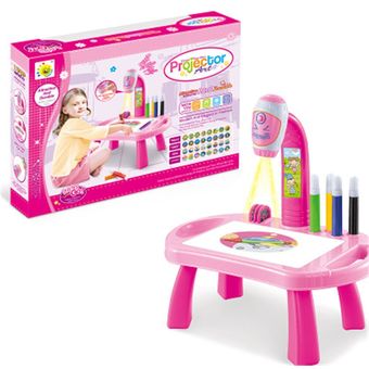#Pink with box mesa de dibujo Proyector Led para niños juguetes para niño 