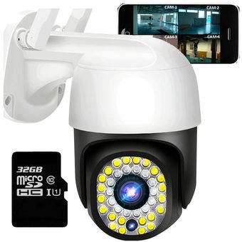 Cámara Ip Ptz Seguridad Vigilancia Exterior 1080p 360 + 32gb