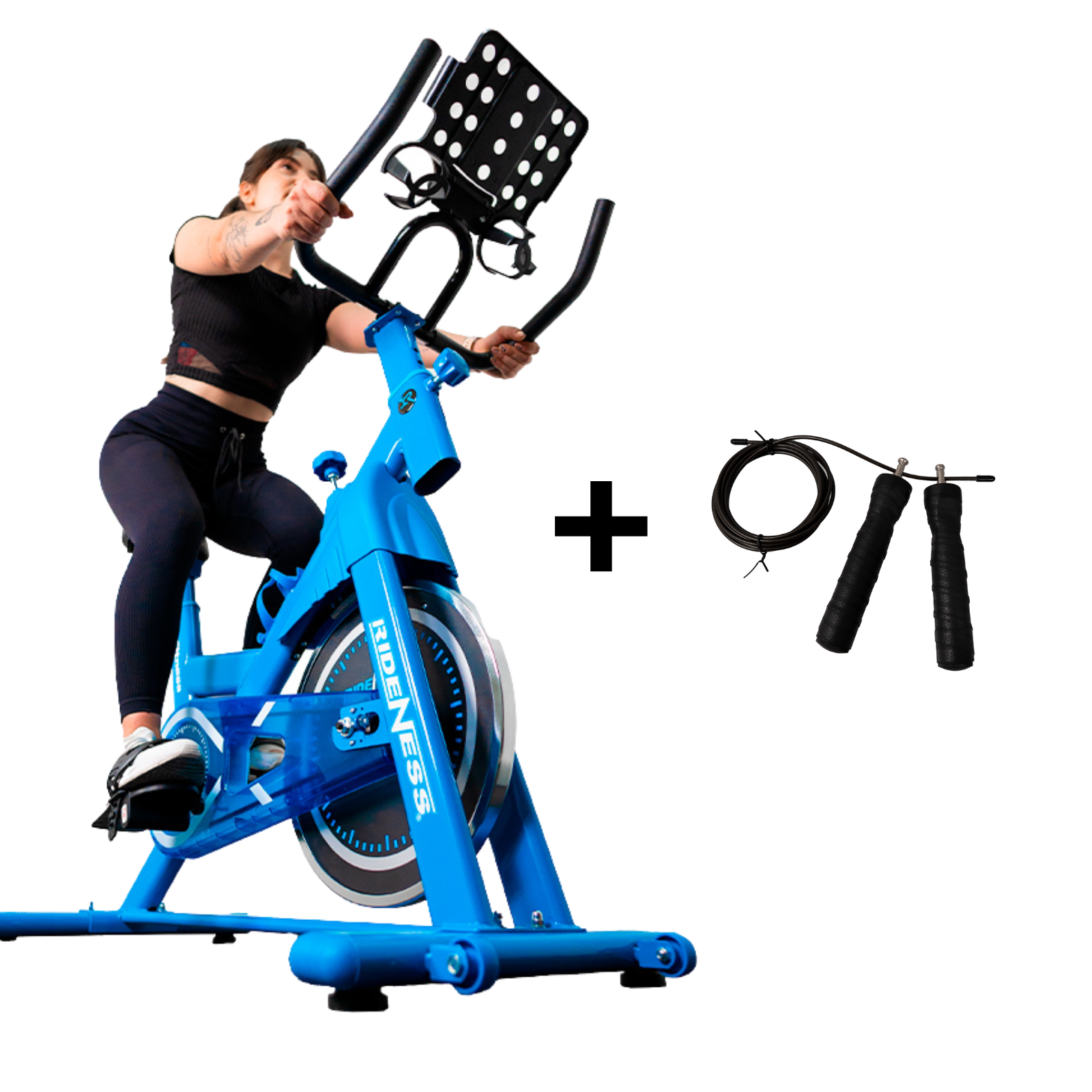 RIDE-NESS Bicicleta Spinning Fija Estática Disco 6 kg RN Lite (AZUL)