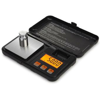 Alta precisión portátil Mini balanza digital del calibrador de tensión del sensor de sobrecarga 50g Negro  0,001 g 