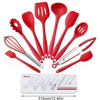 Antiadherente Juego de utensilios de cocina de silicona conjunto de 10 herramientas de la cocina 