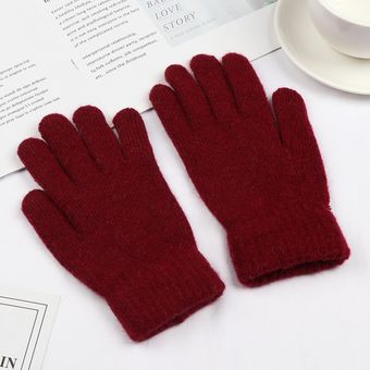 Elastic Full Finger Gloves Warm Thick Cycling Driving Fashio 