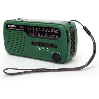 Verde Radio Fm De13 Fm Mw Sw Crank Dynamo Radio de emergencia solar 