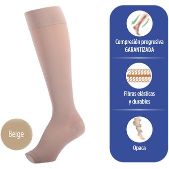 Medias hasta la rodilla mujer compresion alta 30-40 mmHg color