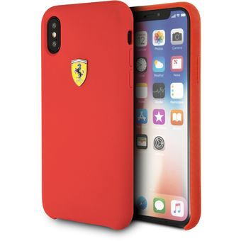 Ferrari - Funda Protector Carcasa Ferrari Silicon iPhone X-Rojo