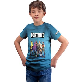 Fortnite Camiseta para Niño Color Azul Real 7-15 Años T-Shirt Oficial 
