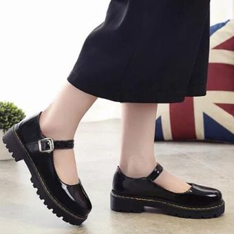 Zapatos de Lolita de estudiante japonés para mujer Black 