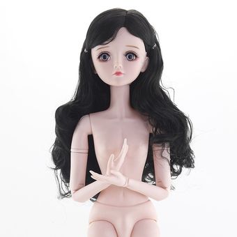 muñecas BJD de 60cm para niñas cuerpo desnudo de plástico, 