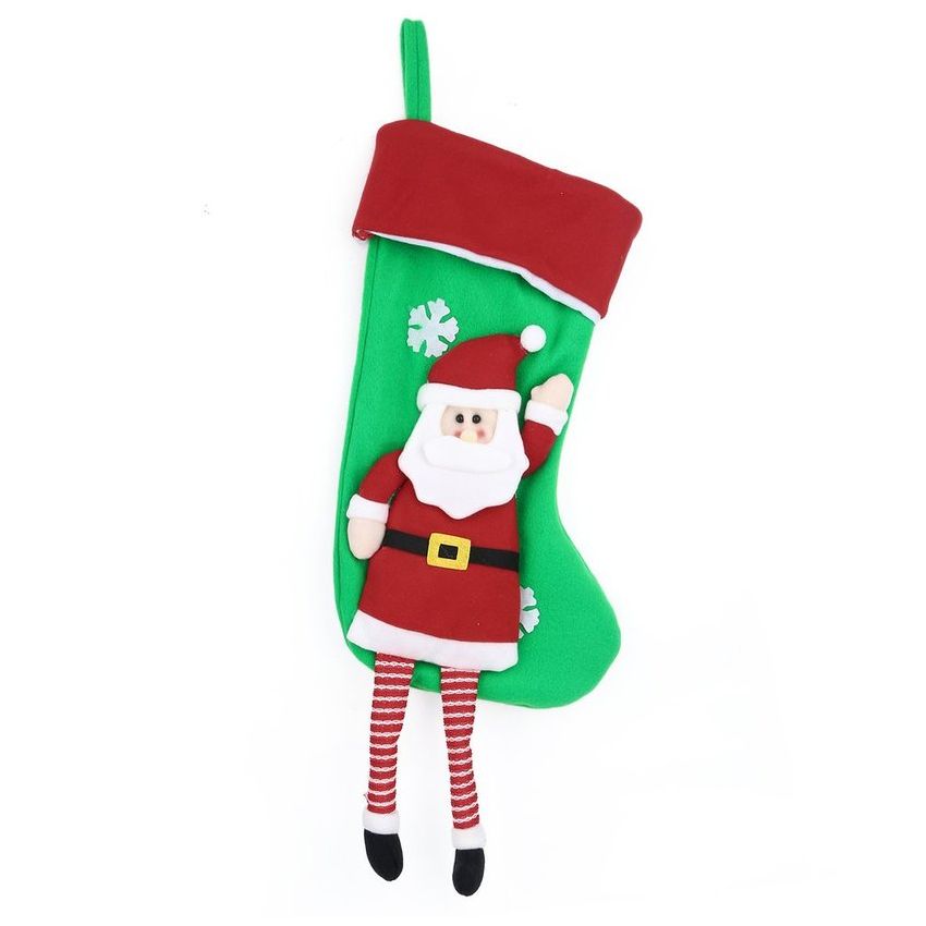 Tire de la franela Navidad Calcetines de almacenamiento encantador Decoración de adornos de colgar 50 cm