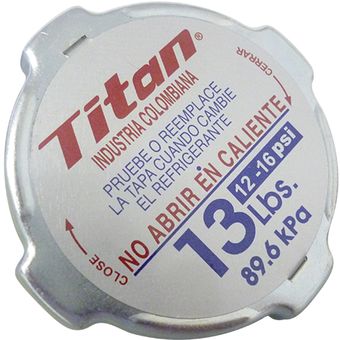 Tapa de radiador grande 13 Libras = 0.9 Bares - Marca Titan