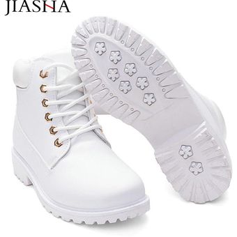 Botas de nieve para mujer zapatos con cordones botines de cuero p 