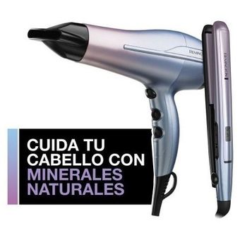 Kit Secadora Plancha Cabello Remington D Lux Mineral Glow