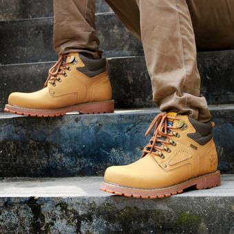 Calzado de invierno para hombre botines de cuero genuino zapatos -Amarillo  | Linio Perú - GE582FA1N23JFLPE