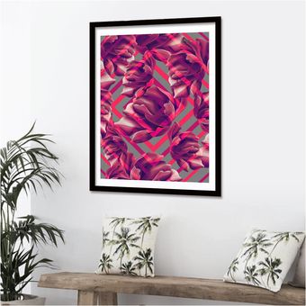 Cuadro 40x30 cm ilustración diamante rosa 