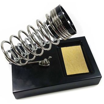 Soporte para cautín extraíble portátil con base de resorte de esponja 