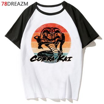 Camiseta de Cobra Kai para hombre  camisetas Kawaii de dibujos anima.. 