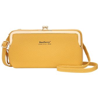 #Yellow Bolso pequeño de diseñador de lujo para mujer bandolera de cuero suave con bolsillo para teléfono móvil 