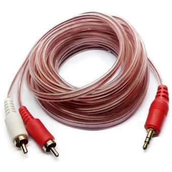 Cable Audio 2x1 2 Rca X 1 Plug 3.5mm Largo 4.5mts Ssdielect