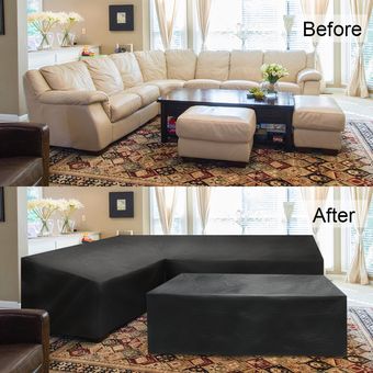Cubierta de muebles de esquina de ratán para jardín,conjunto protector de sofá impermeable en forma de V en forma de L para esquina,Patio,12 tamaños #200x270x82cm 
