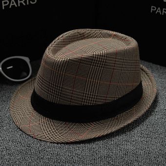 Sombreros Retro de fieltro de Jazz para hombre  sombrero de ala anch 