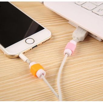 1 Par Protector Cable Usb Cargador iPhone Android Clasico