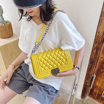 Bolso bandolera amarillo de lujo para mujer  bolsos de hombro con ca XYX 