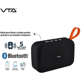 Parlante VTA Recargable Bluetooth Radio FM/Puerto USB/Micr