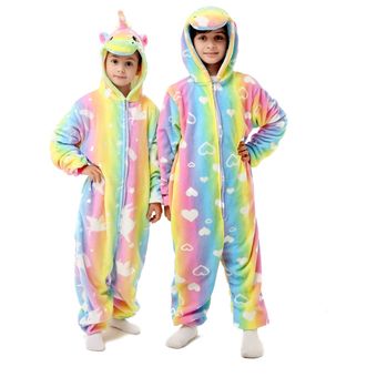 Bebé niño niña unicornio pijama pijamas de los de invierno camisón lindo mono de franela traje de Navidad-L05 