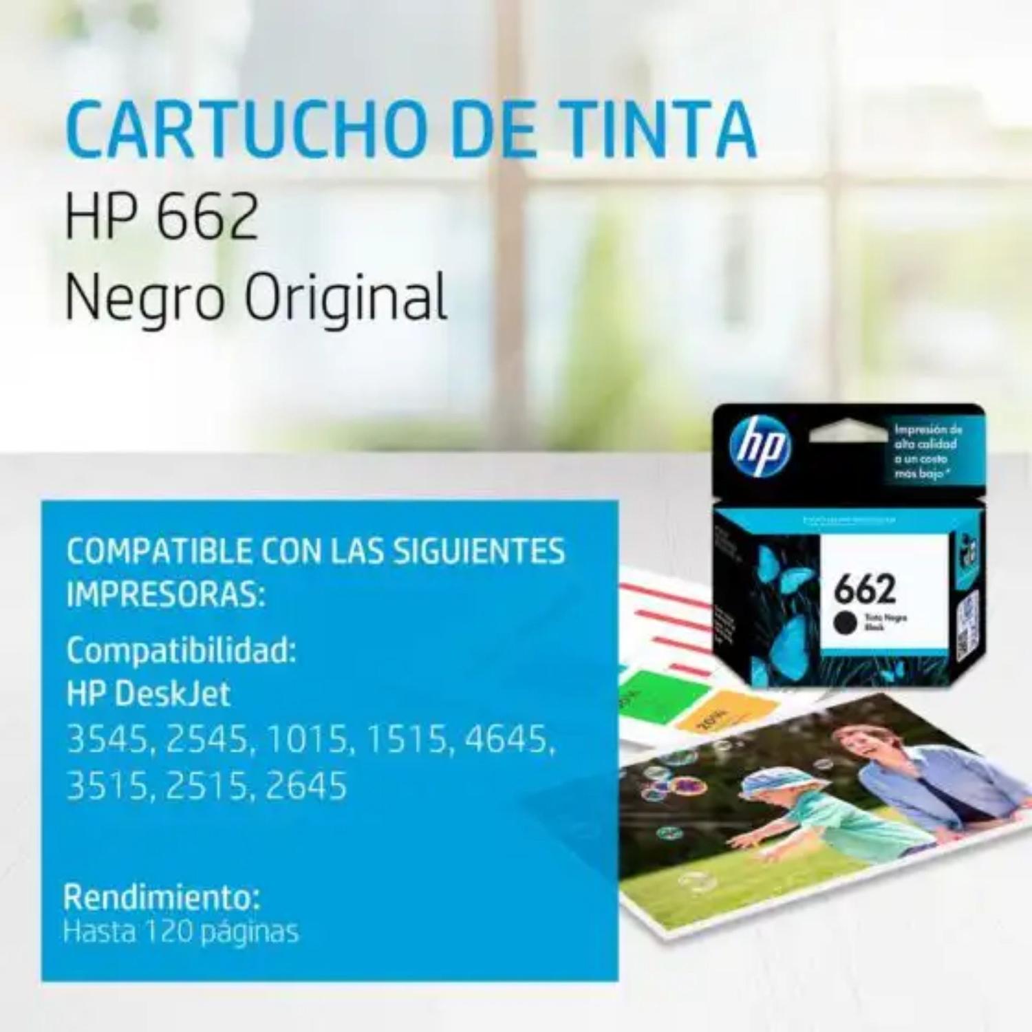TINTA HP 662 NEGRO P/ 1015,1515,2515,3515,2545,3545,26 (CZ103AL)