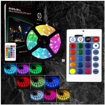 Tira LED RGB USB 2 Metros Multicolor Decorativa Anti Agua DOSYU