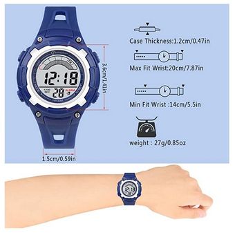 Reloj Digital Niña-Niño Impermeable Azul Oscuro Mas Estuche Pimushop