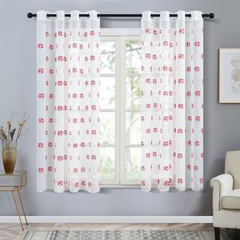 Topfinel-cortinas cortas transparentes para sala de estar dormitori 