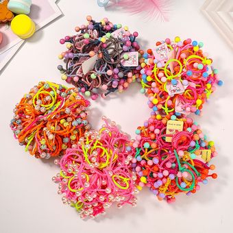 sombreros de cuerda para el pelo de nailon para niña Lote de 81020 unidades de perlas de Color coreano para niña series de colores caramelo con cuentas para el pelo 