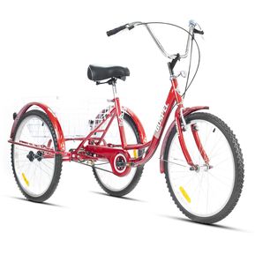 Bicicleta R24 Tricicleta Urbana con canasta rojo Gospel