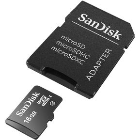 Memoria sandisk 16gb micro sd clase 4 c/adaptador