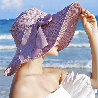 Sombrero de playa de paja de verano para mujer | México - GE598FA1MMEZ9LMX