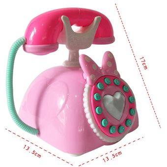 Teléfono Fijo electrónico de simulación para niños regalo de Navidad juego de simulación sonido música juguetes educativos para niños 
