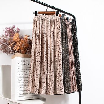 Croysier Faldas de mujer 2021 falda plisada larga con estampado flor 
