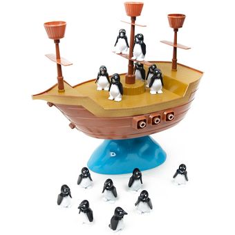 e Penguin Pirate Ship Balance Interacción familiar Niños Juego de escr 