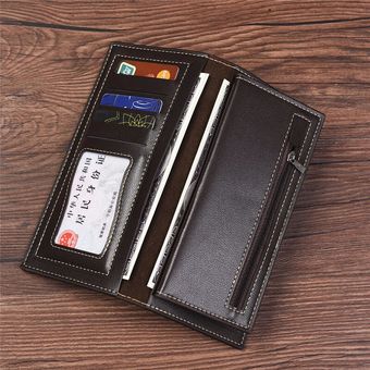 Billeteras para hombre Look Casual monederos largos de cuero billetera para hombre con cremall SAI 