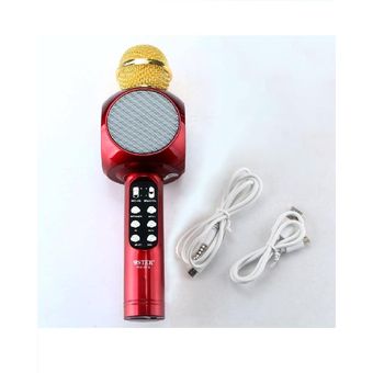 Rojo WS-1816 Karaoke KTV MIC Altavoz Bluetooth portátil 