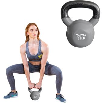 Tayga pesa Rusa con Rubber kettlebell 10 kg Mango Cromado