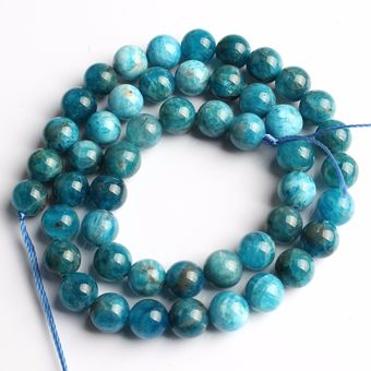 Perlas De Apatita Azul Natural 6mm8mm10mm Joyas Redondas 