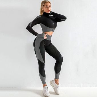 Conjunto de Yoga sin costuras para mujer ropa deportiva de entrenamiento gi 