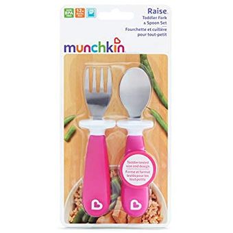 Tenedor Y Cuchara Cubiertos Para Niños Munchkin Ergonómicos 